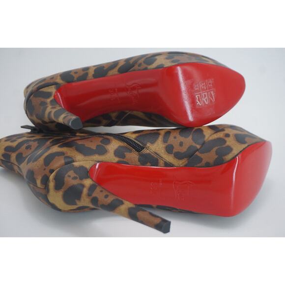 Christian Louboutin Bianca Bootie Size 35.5 NIB $1295 Leopard 120MM Platform - Picture 5 of 10
